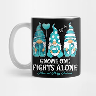 Gnome One Fights Alone Asthma and Allergy Awareness Warrior Mug